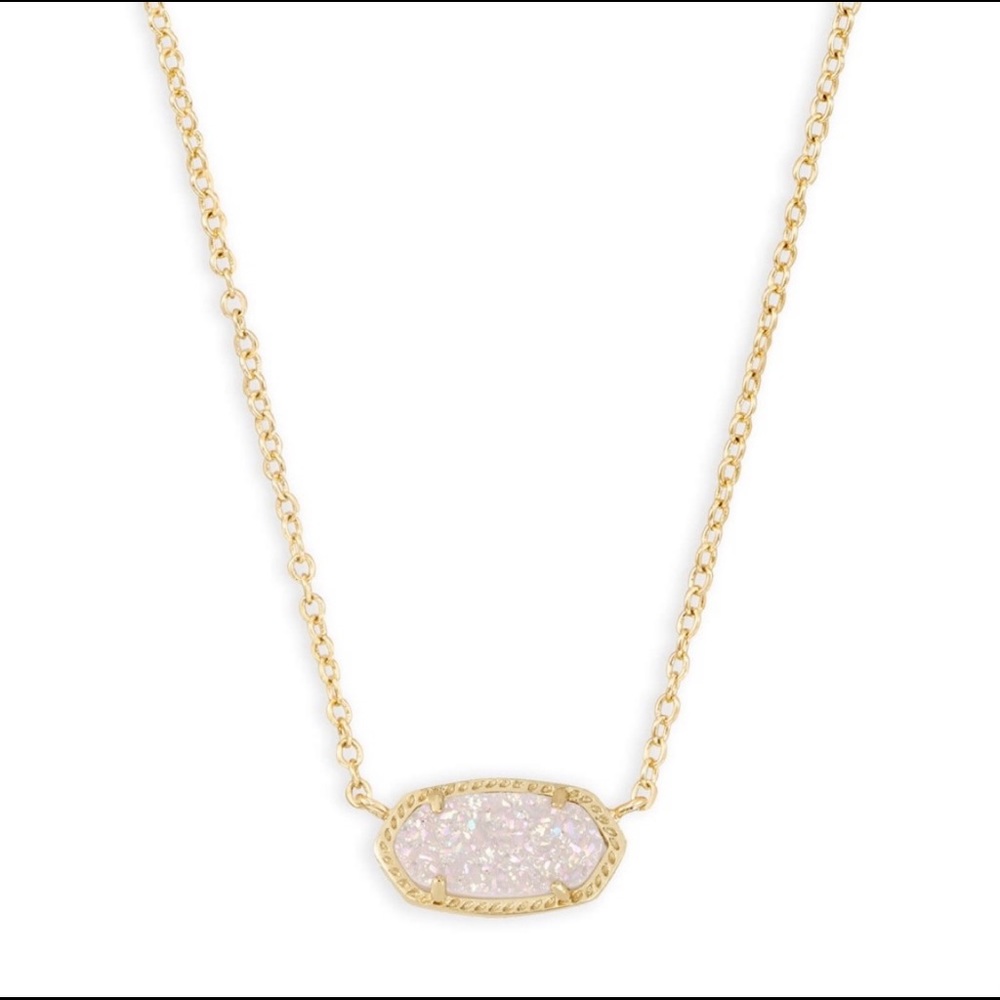 Kendra Scott Elisa Gold Necklace Iridescent Drusy